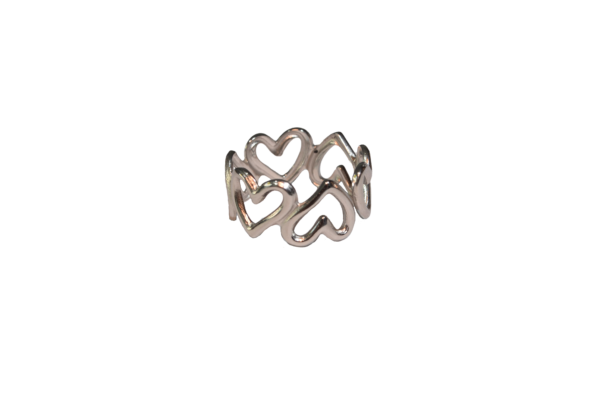 Anillo Acero Corazones