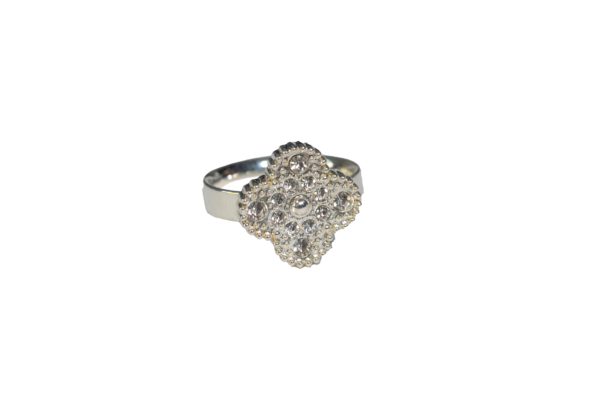 Anillo acero flor cruz