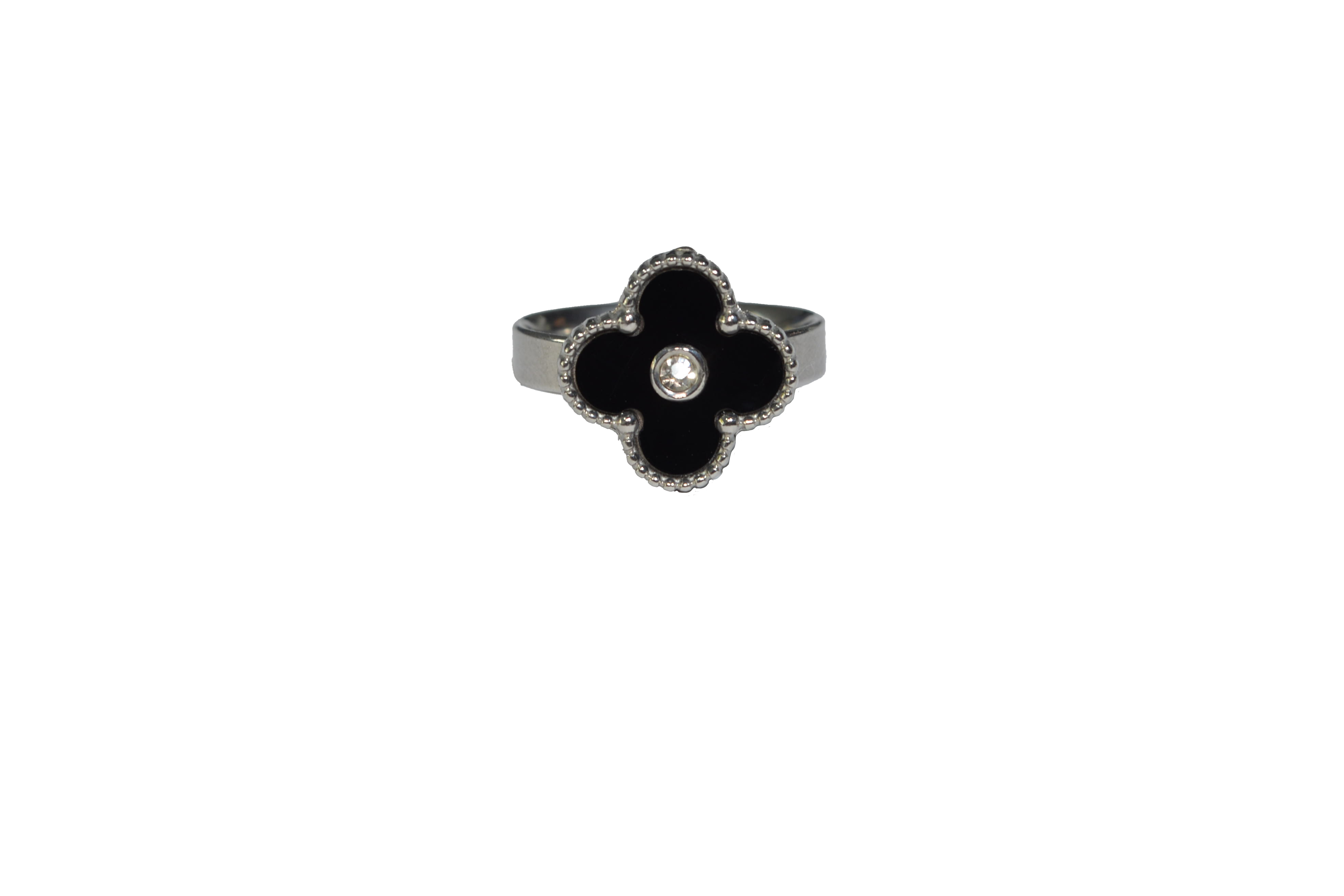 Anillo Flor Negra Acero