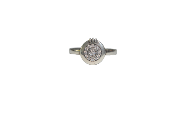 Anillo plata circular con brillos