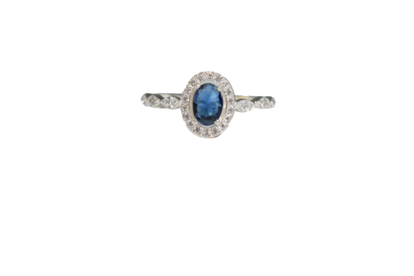 Anillo plata piedra azul