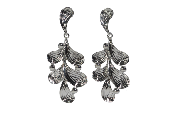 Aretes Largos Plateados Acero
