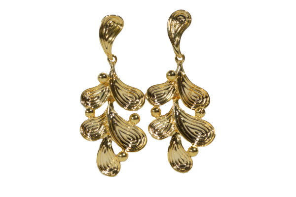 Aretes Largos Dorados Acero