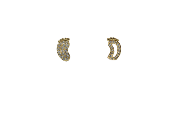 Aretes Dorados Pies Chapa