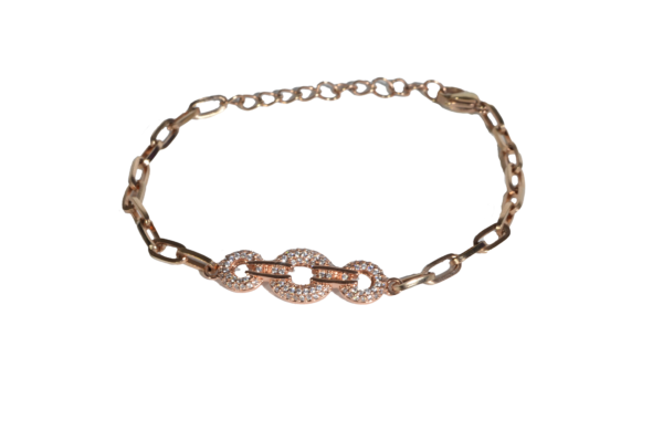 Pulsera Acero Eslabones Rosa