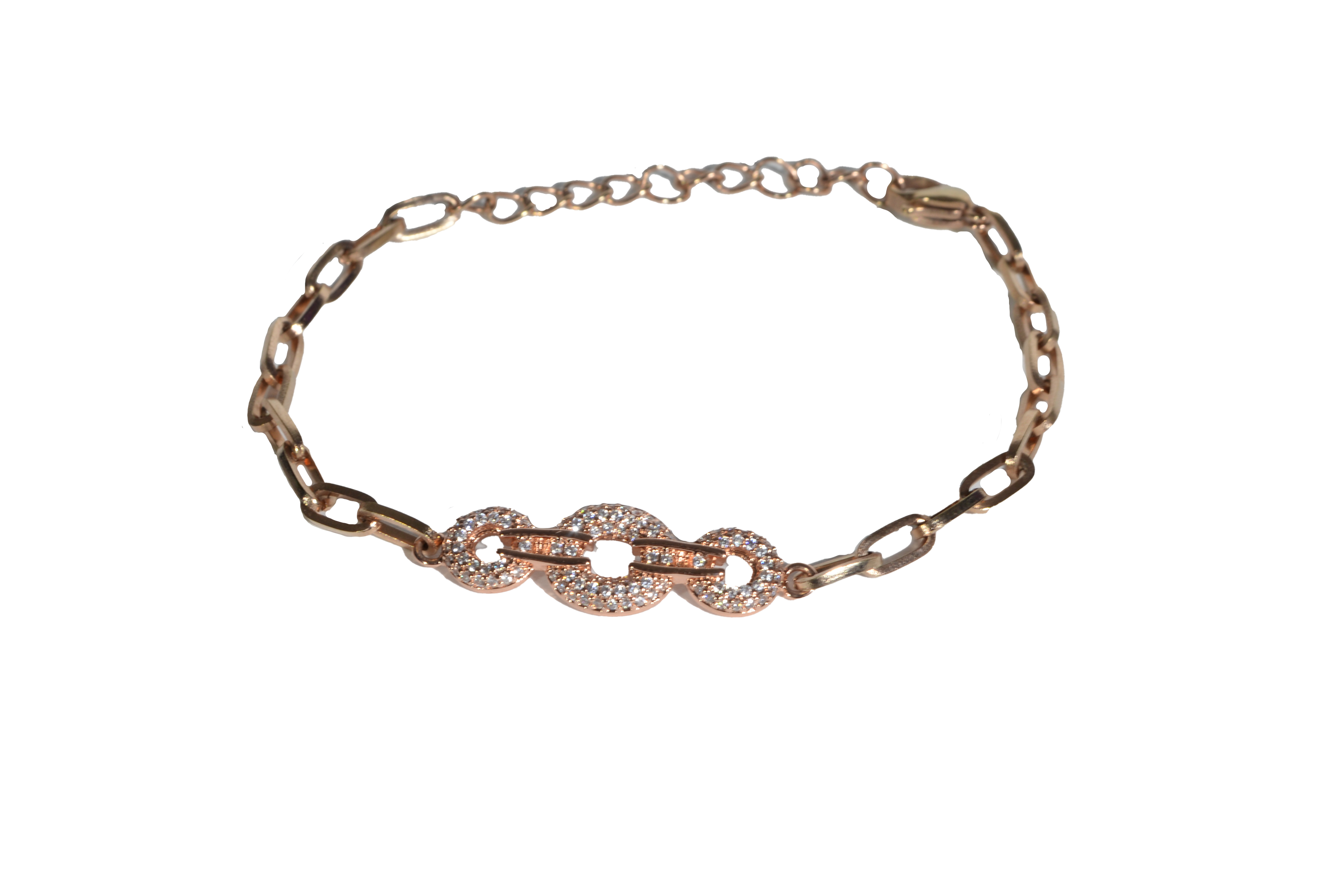 Pulsera Acero Eslabones Rosa
