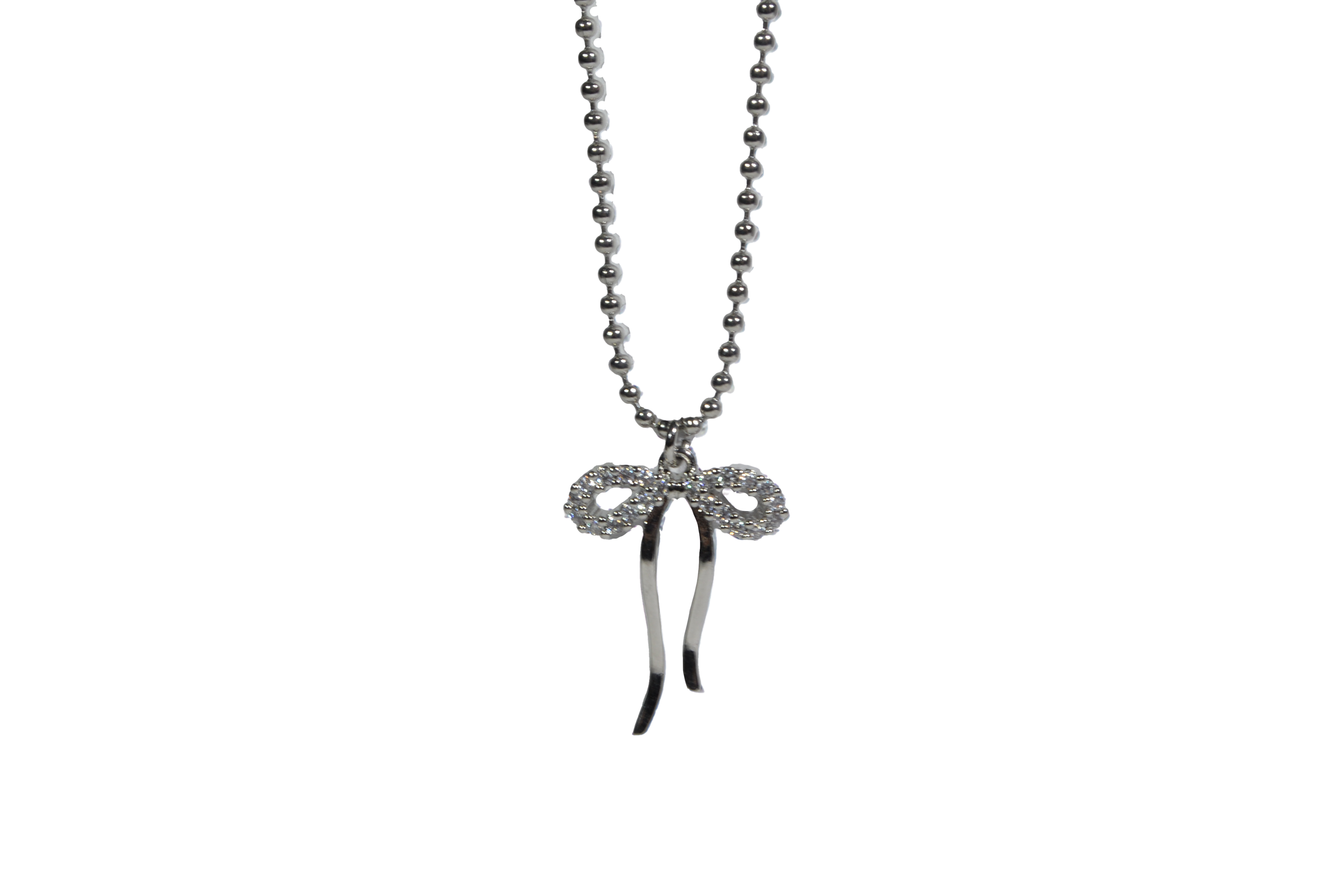 Collar Moño Acero Plateado